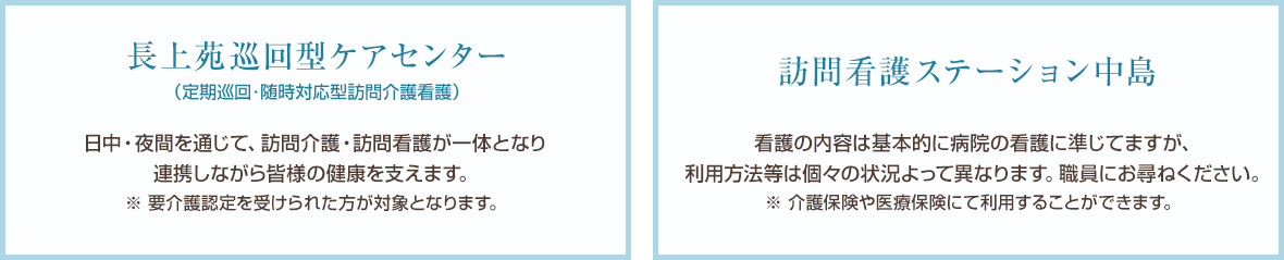 長上苑巡回型ケアセンター・訪問看護ステーション中島