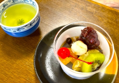 🐰ケアガーデン長上苑　７月喫茶と絵手紙
